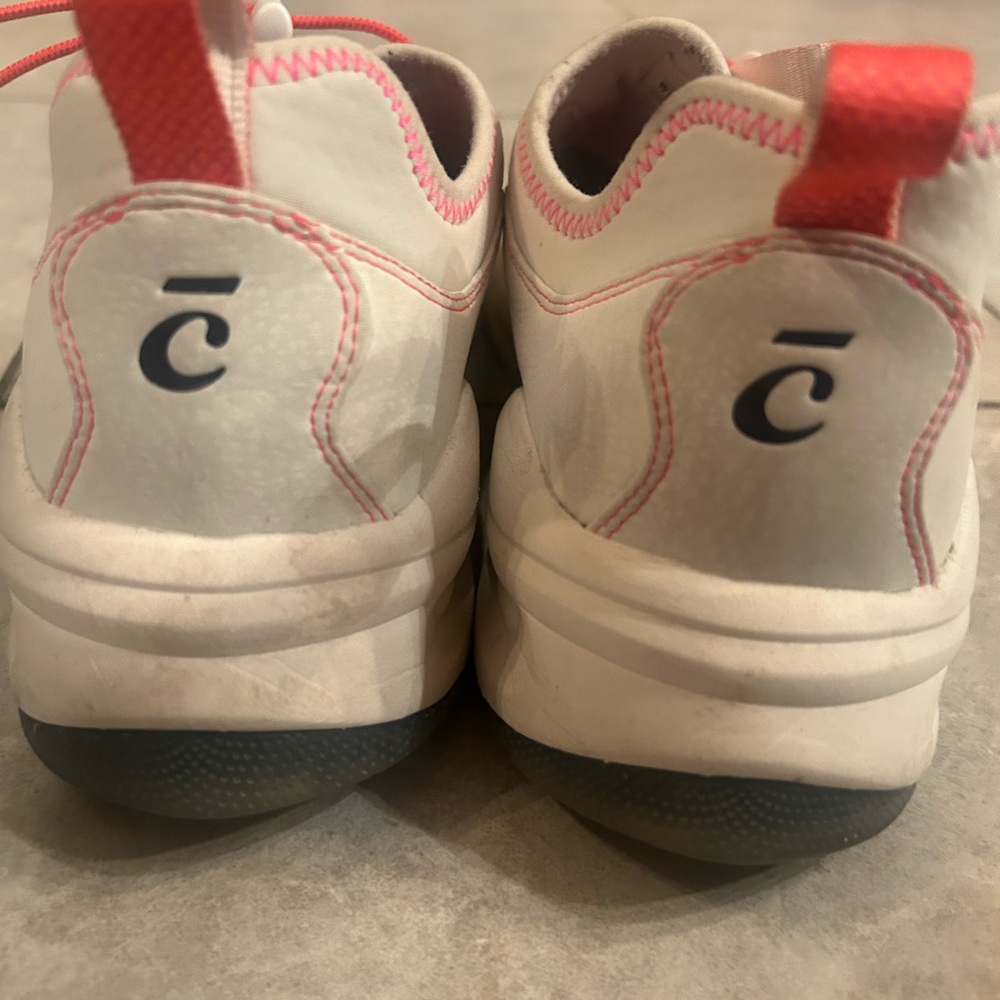 Love White and Pink Sneakers with Chunky Soles